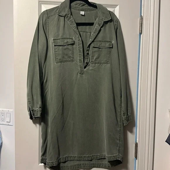 green shirt dress old navy Old Navy Women's Vintage Crew-Neck Mini T-Shirt Dress - Green